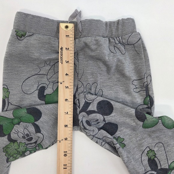 Disney Minnie Mouse Sweatshirt Joggers Kids 5T Grey Lucky Clover St Patricks Day - Picture 4 of 9